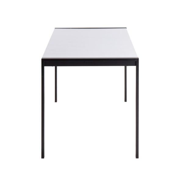 Fuji Contemporary Black Metal and White Wood Dining Table 4
