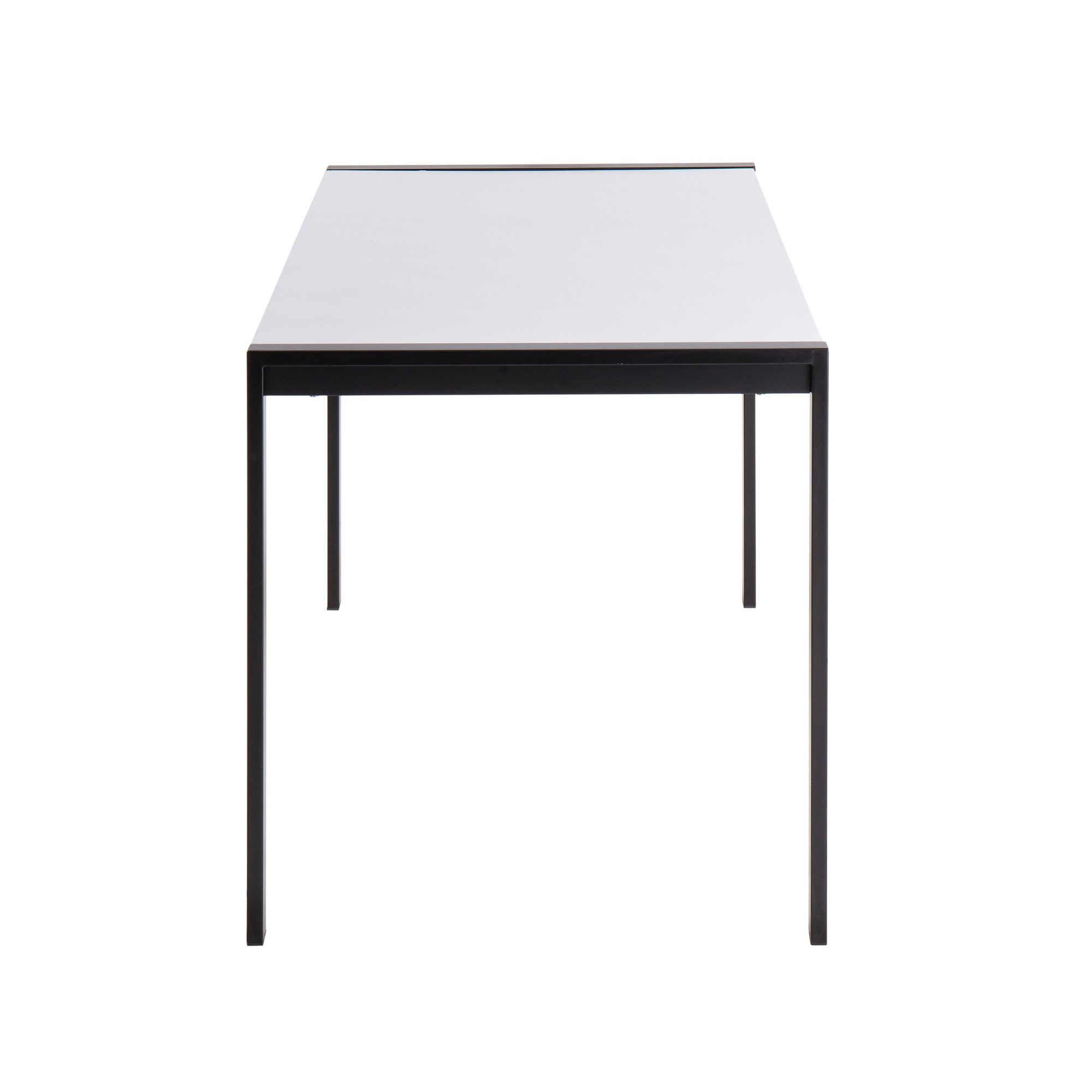 Fuji Contemporary Black Metal and White Wood Dining Table 5 Fuji Contemporary Black Metal and White Wood Dining Table - Image 5