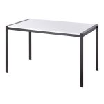 Fuji Contemporary Black Metal and White Wood Dining Table