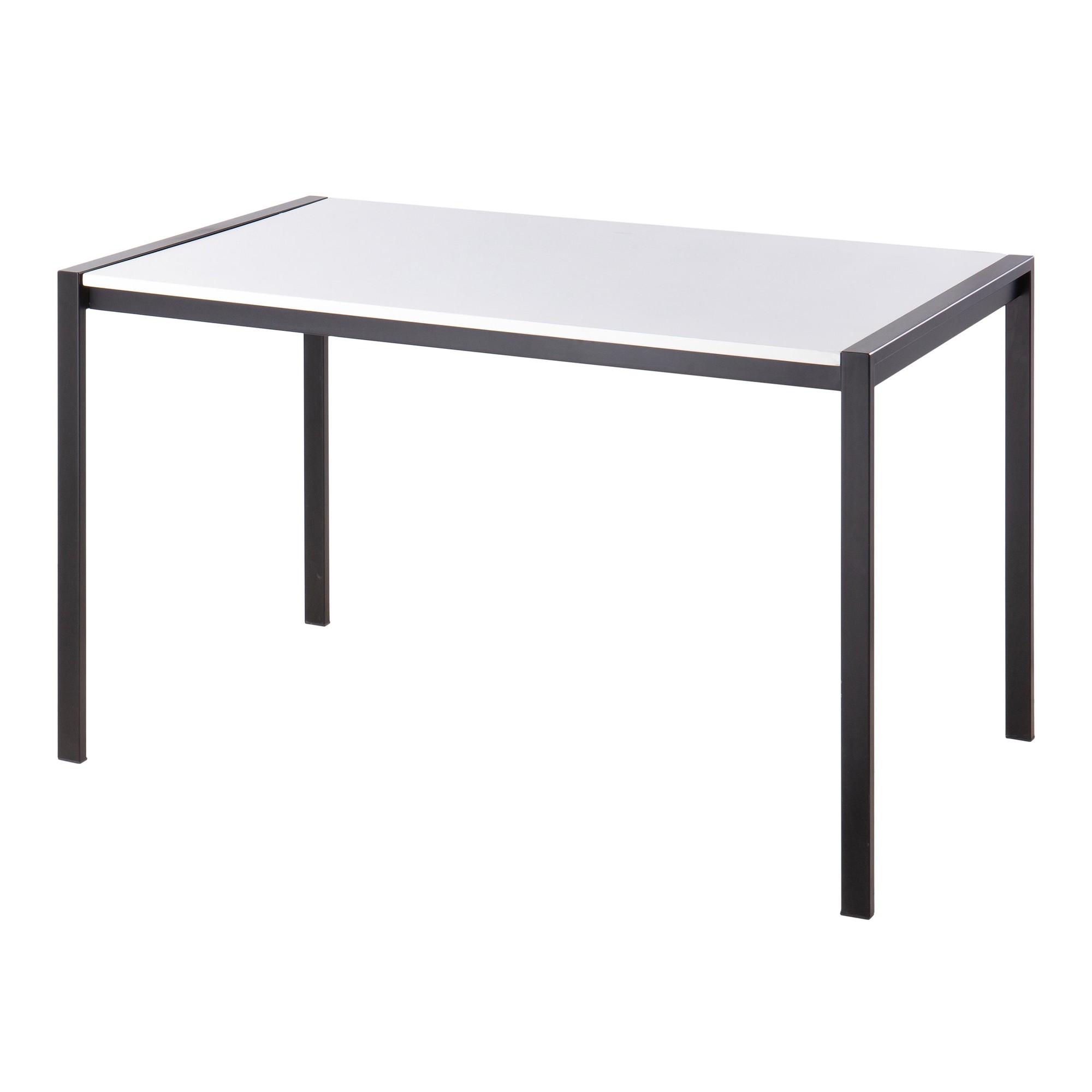 Fuji Contemporary Black Metal and White Wood Dining Table 6 Fuji Contemporary Black Metal and White Wood Dining Table - Image 6