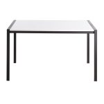 Fuji Contemporary Black Metal and White Wood Dining Table