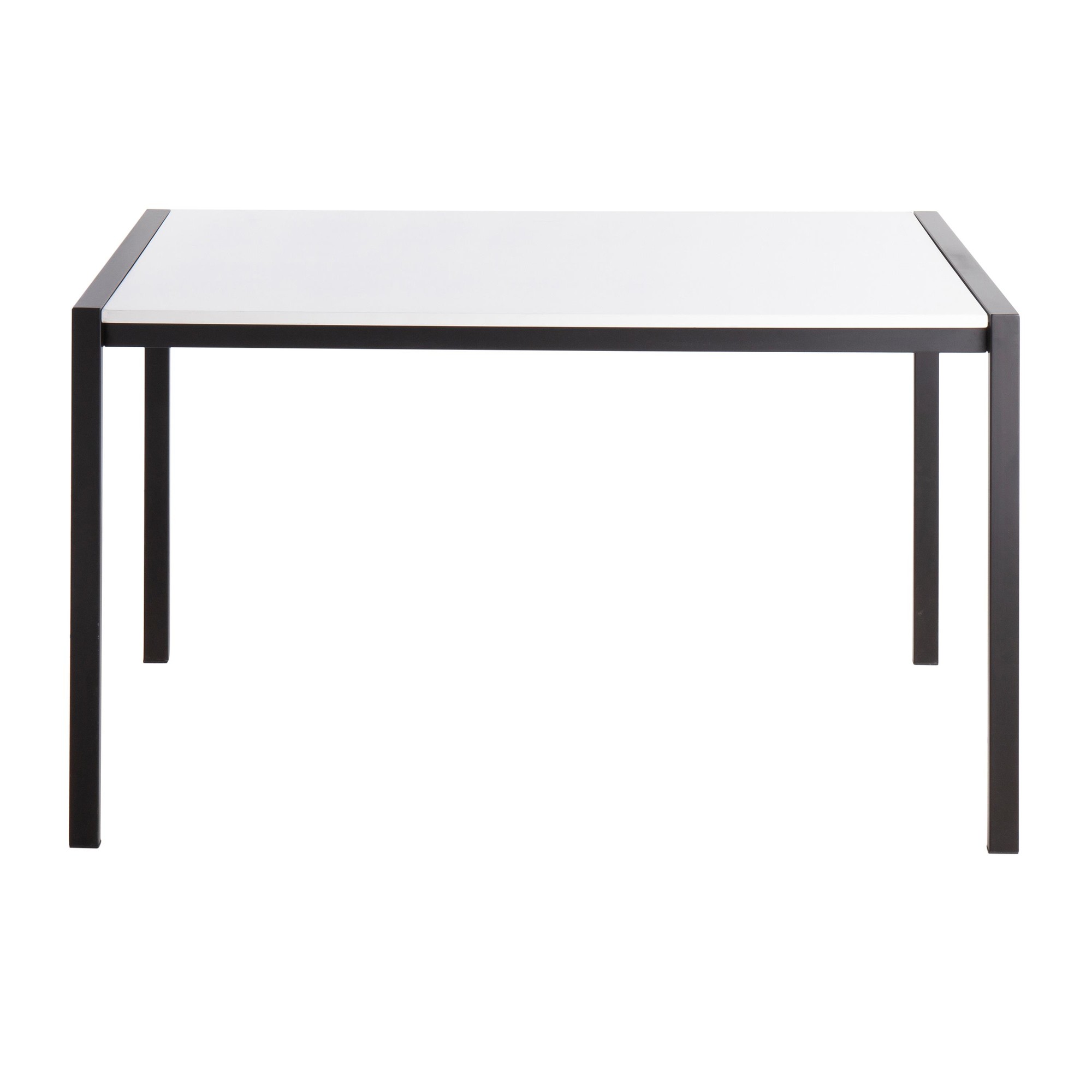 Fuji Contemporary Black Metal and White Wood Dining Table 7 Fuji Contemporary Black Metal and White Wood Dining Table - Image 7