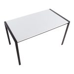 Fuji Contemporary Black Metal and White Wood Dining Table