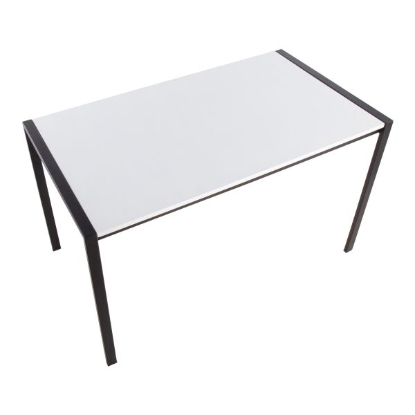 Fuji Contemporary Black Metal and White Wood Dining Table 7