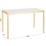 Fuji Contemporary Black Metal and White Wood Dining Table