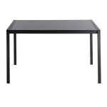 Fuji Contemporary Black Metal and Wood Dining Table 24 Fuji Contemporary Black Metal and Wood Dining Table