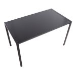 Fuji Contemporary Black Metal and Wood Dining Table 25 Fuji Contemporary Black Metal and Wood Dining Table