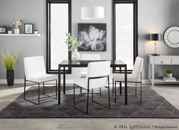 Fuji Contemporary Black Metal and Wood Dining Table 2