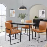 Fuji Contemporary Black Metal and Wood Dining Table 18 Fuji Contemporary Black Metal and Wood Dining Table