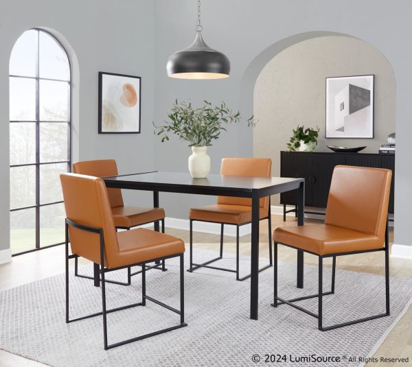 Fuji Contemporary Black Metal and Wood Dining Table 4