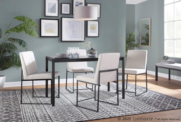 Fuji Contemporary Black Metal and Wood Dining Table 5