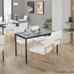 Fuji Contemporary Black Metal and Wood Dining Table 20 Fuji Contemporary Black Metal and Wood Dining Table