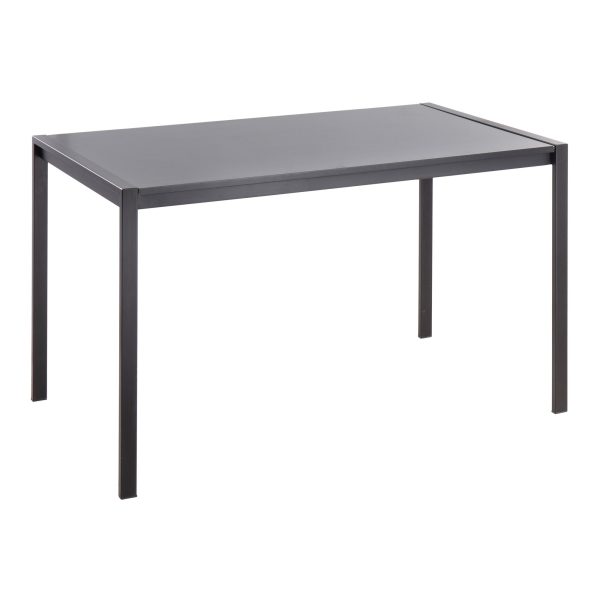 Fuji Contemporary Black Metal and Wood Dining Table 7