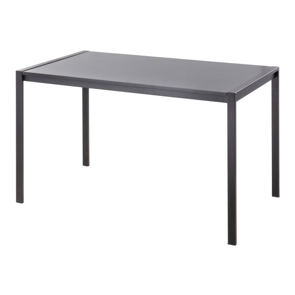 Fuji Contemporary Black Metal and Wood Dining Table 9