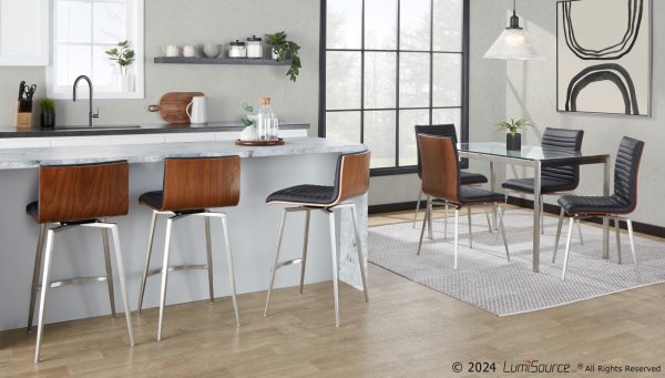 Fuji Contemporary Glass Top Stainless Steel Dining Table 2