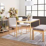 Fuji Contemporary Gold Metal Beige Leopard Fabric Bench 11 Fuji Contemporary Gold Metal Beige Leopard Fabric Bench