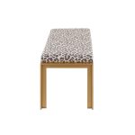 Fuji Contemporary Gold Metal Beige Leopard Fabric Bench 16 Fuji Contemporary Gold Metal Beige Leopard Fabric Bench