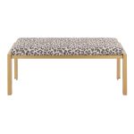 Fuji Contemporary Gold Metal Beige Leopard Fabric Bench 18 Fuji Contemporary Gold Metal Beige Leopard Fabric Bench