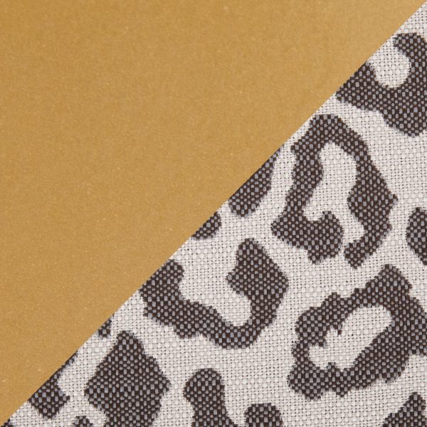 Fuji Contemporary Gold Metal Beige Leopard Fabric Bench 9