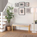 Fuji Contemporary Gold Metal Grey Leopard Fabric Bench 13 Fuji Contemporary Gold Metal Grey Leopard Fabric Bench