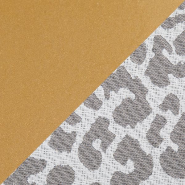 Fuji Contemporary Gold Metal Grey Leopard Fabric Bench 9