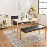 Fuji Contemporary Gold Metal and Black Faux Leather Bench 10 Fuji Contemporary Gold Metal and Black Faux Leather Bench