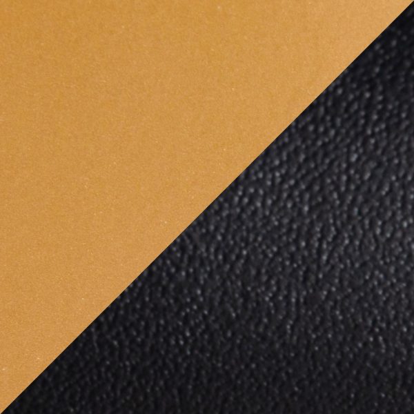 Fuji Contemporary Gold Metal and Black Faux Leather Bench 7