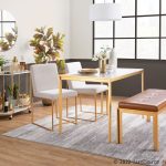 Fuji Contemporary Gold and Camel Faux Leather Bench 13 Fuji Contemporary Gold and Camel Faux Leather Bench