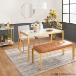 Fuji Contemporary Gold and Camel Faux Leather Bench 14 Fuji Contemporary Gold and Camel Faux Leather Bench
