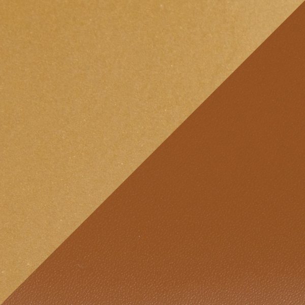 Fuji Contemporary Gold and Camel Faux Leather Bench 9