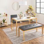 Fuji Contemporary Gold and Grey Faux Leather Bench 14 Fuji Contemporary Gold and Grey Faux Leather Bench