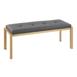 Fuji Contemporary Gold and Grey Faux Leather Bench 15 Fuji Contemporary Gold and Grey Faux Leather Bench