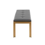 Fuji Contemporary Gold and Grey Faux Leather Bench 16 Fuji Contemporary Gold and Grey Faux Leather Bench