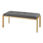 Fuji Contemporary Gold and Grey Faux Leather Bench 17 Fuji Contemporary Gold and Grey Faux Leather Bench