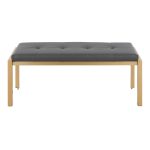 Fuji Contemporary Gold and Grey Faux Leather Bench 18 Fuji Contemporary Gold and Grey Faux Leather Bench