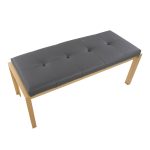 Fuji Contemporary Gold and Grey Faux Leather Bench 19 Fuji Contemporary Gold and Grey Faux Leather Bench