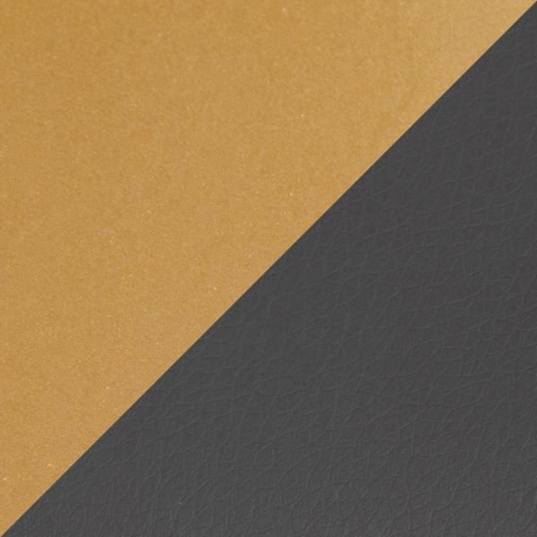 Fuji Contemporary Gold and Grey Faux Leather Bench 9