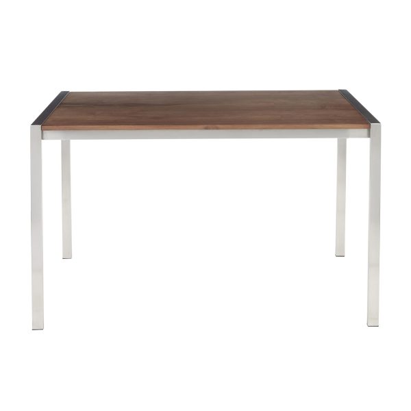 Fuji Contemporary Stainless Steel Walnut Dining Table 10