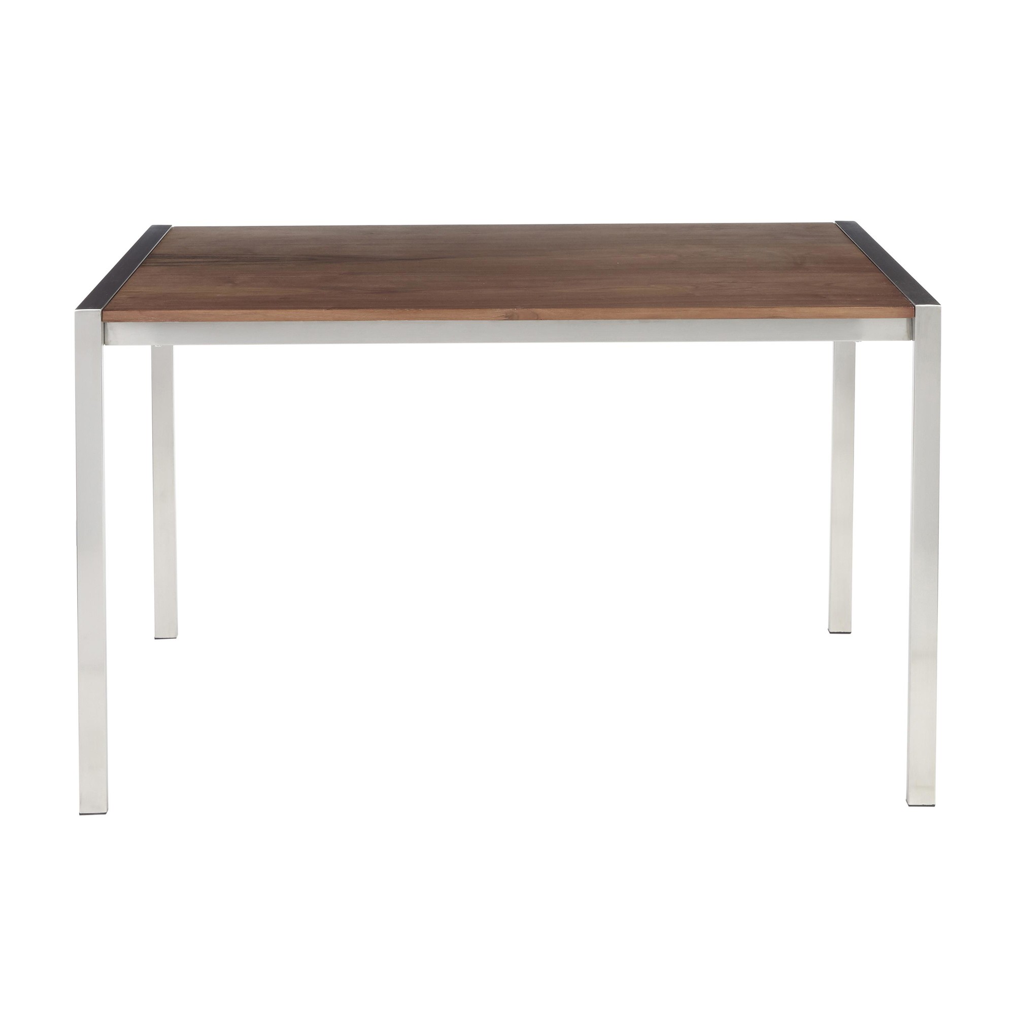 Fuji Contemporary Stainless Steel Walnut Dining Table 11 Fuji Contemporary Stainless Steel Walnut Dining Table - Image 11