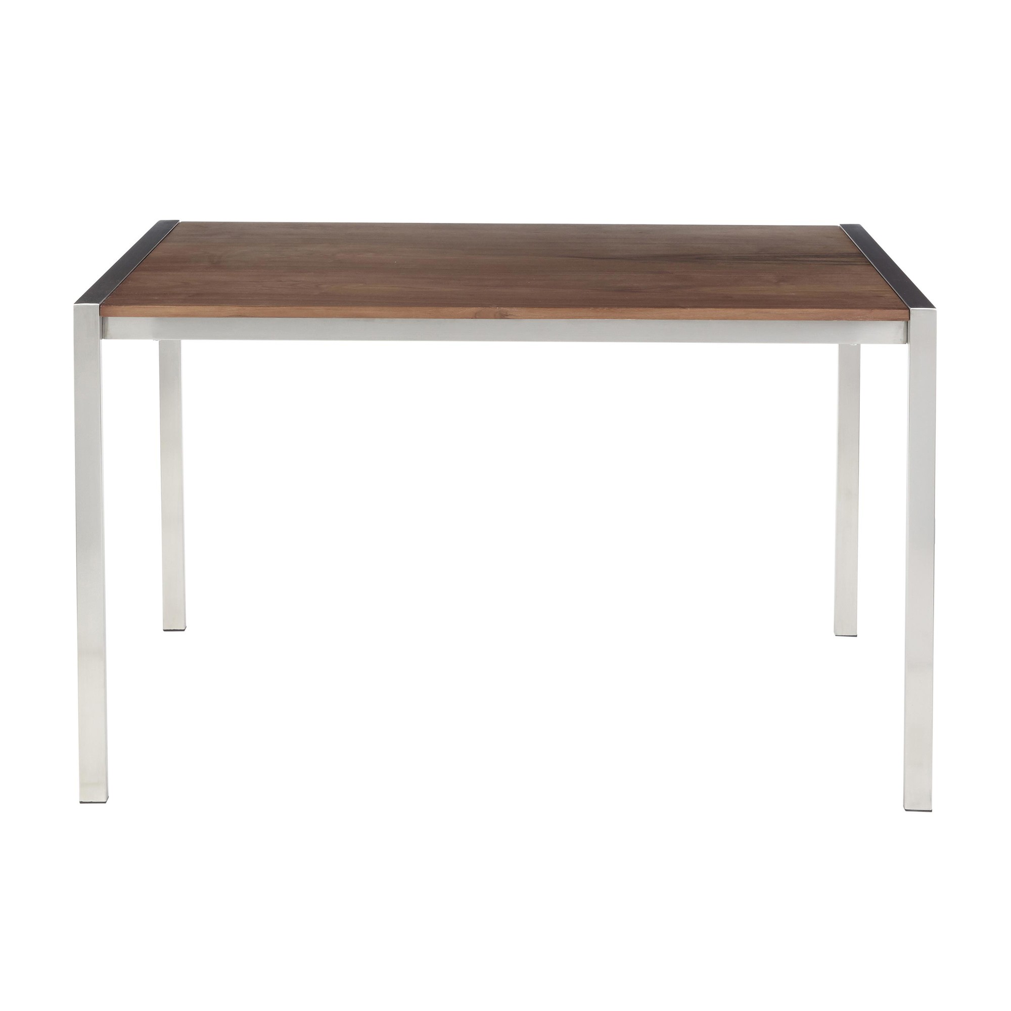 Fuji Contemporary Stainless Steel Walnut Dining Table 12 Fuji Contemporary Stainless Steel Walnut Dining Table - Image 12
