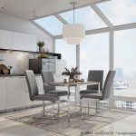 Fuji Contemporary Stainless Steel Walnut Dining Table 19 Fuji Contemporary Stainless Steel Walnut Dining Table