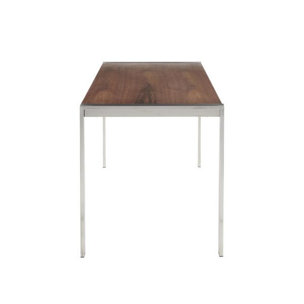 Fuji Contemporary Stainless Steel Walnut Dining Table 8
