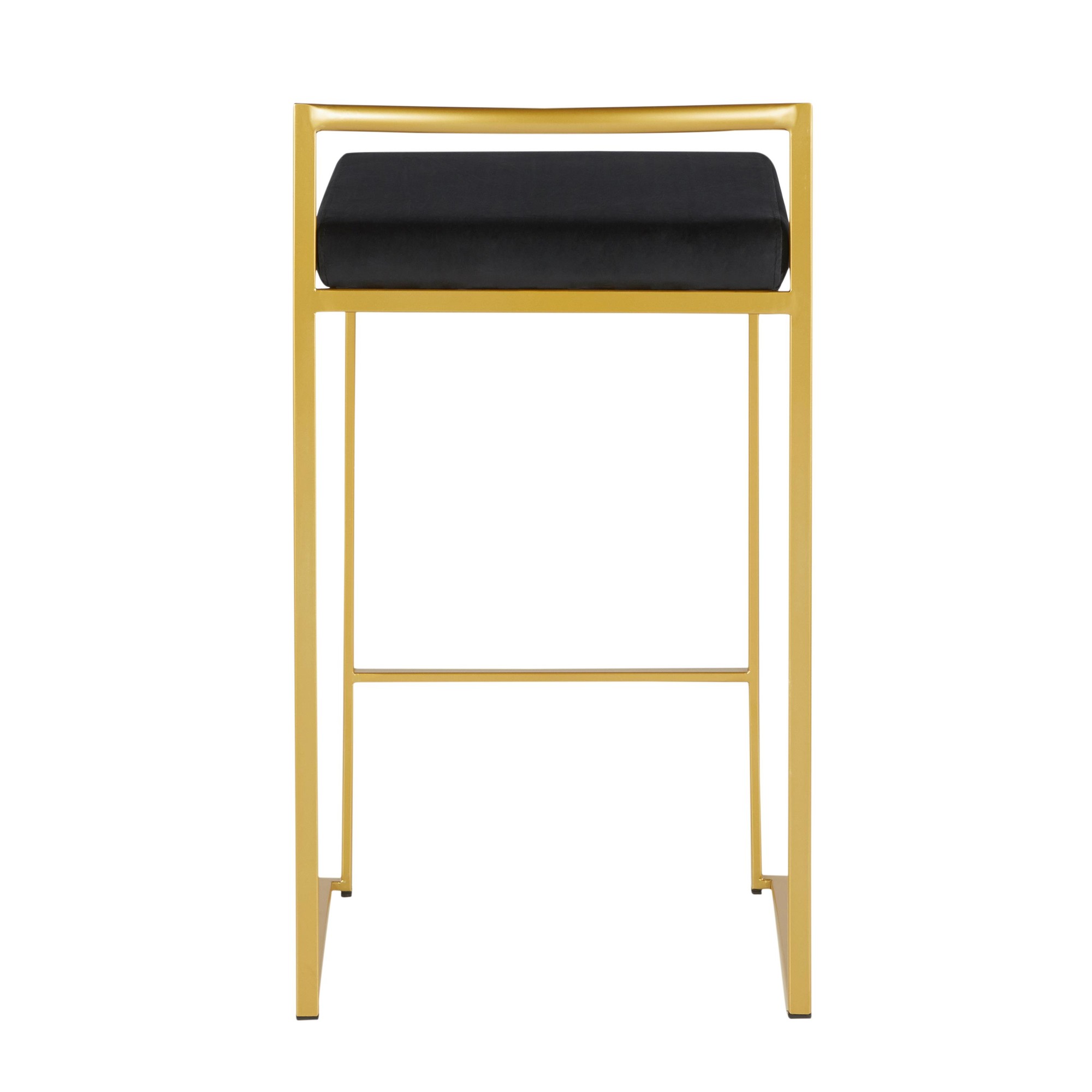 Fuji Gold Black Velvet Contemporary Counter Stools 26-Inch (Set of 2) 11 Fuji Gold Black Velvet Contemporary Counter Stools 26-Inch (Set of 2) - Image 11