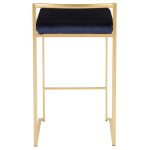 Fuji Gold Blue Velvet Glam Contemporary Counter Stool Set (Set of 2) 29 Fuji Gold Blue Velvet Glam Contemporary Counter Stool Set (Set of 2)