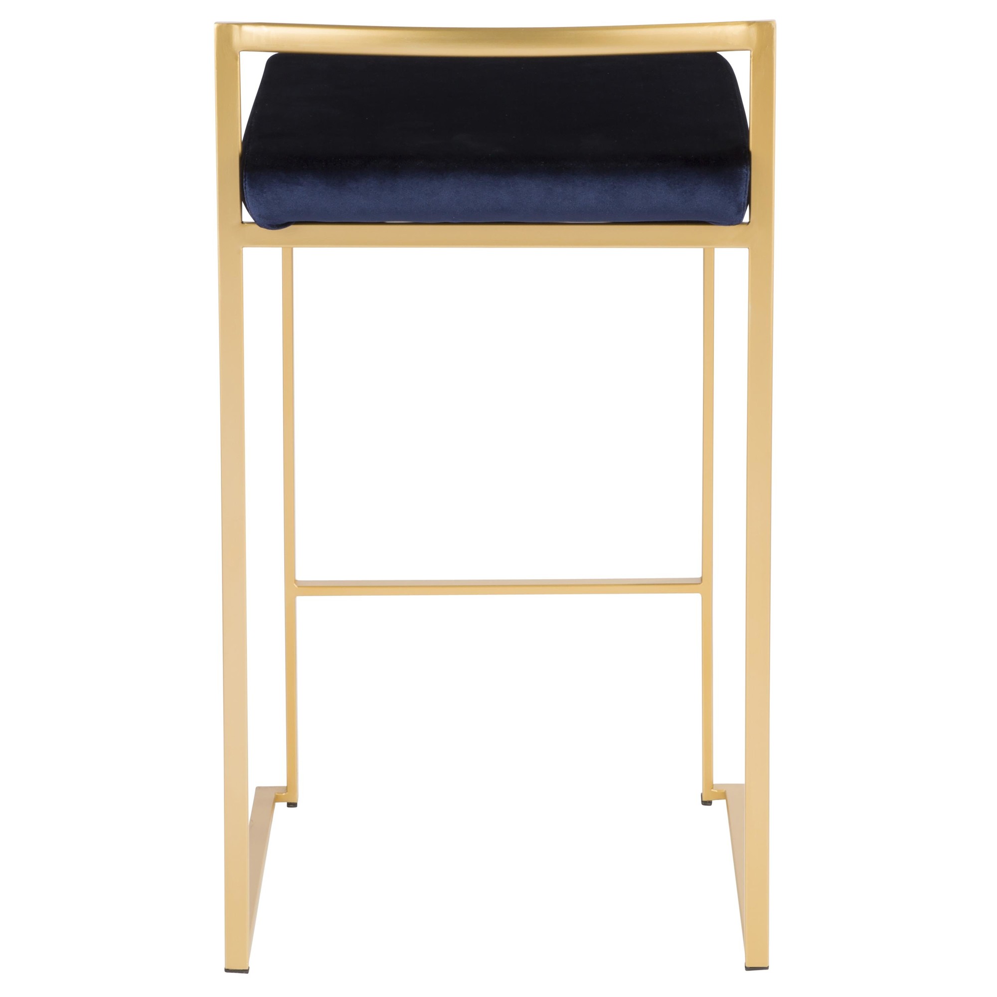 Fuji Gold Blue Velvet Glam Contemporary Counter Stool Set (Set of 2) 13 Fuji Gold Blue Velvet Glam Contemporary Counter Stool Set (Set of 2) - Image 13