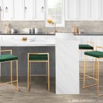 Fuji Gold Green Velvet Contemporary Stackable Barstool 30 (Set of 2) 5 Fuji Gold Green Velvet Contemporary Stackable Barstool 30 (Set of 2)
