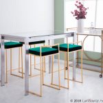 Fuji Gold Green Velvet Contemporary Stackable Counter Stool (Set of 2) 13 Fuji Gold Green Velvet Contemporary Stackable Counter Stool (Set of 2)