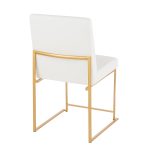 Fuji Gold High Back White Faux Leather Dining Chairs (Set of 2) 26 Fuji Gold High Back White Faux Leather Dining Chairs (Set of 2)
