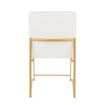 Fuji Gold High Back White Faux Leather Dining Chairs (Set of 2) 27 Fuji Gold High Back White Faux Leather Dining Chairs (Set of 2)