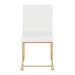Fuji Gold High Back White Faux Leather Dining Chairs (Set of 2) 28 Fuji Gold High Back White Faux Leather Dining Chairs (Set of 2)
